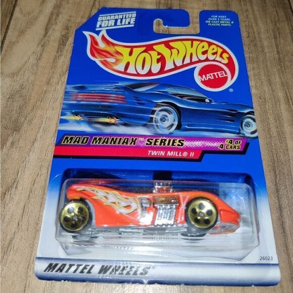 Hot Wheels 2000 #20 Twin Mill II Mad Maniax Orange & Flames Diecast - Picture 3 of 6